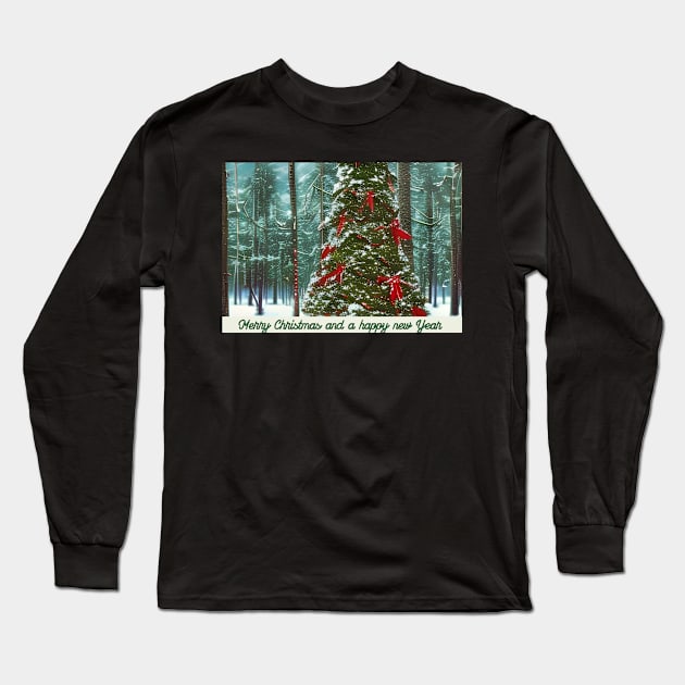 Christmas forest Long Sleeve T-Shirt by FineArtworld7